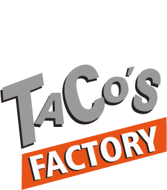 Logo Taco's Factory avec silhouette d'immeubles