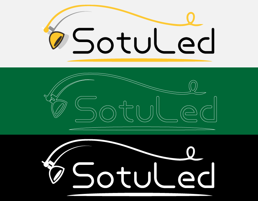 Variations du logo SotuLed sur différents fonds