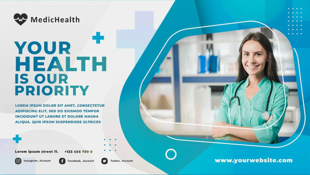 Bannière réseaux sociaux MediHealth sur le thème de la santé