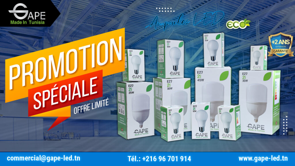 Bannière promotionnelle GAPE pour lampes LED
