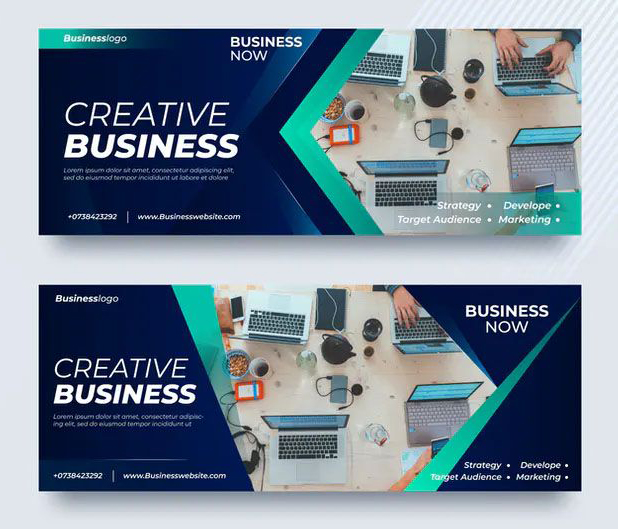 Bannière réseaux sociaux Creative Business sur le thème du digital