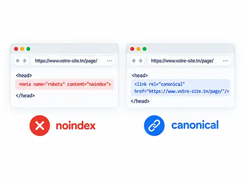 Balises noindex et canonical à vérifier pour indexer correctement un site WordPress sur Google