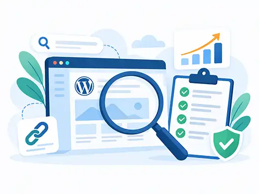 Illustration d’un audit SEO pour analyser le référencement d’un site WordPress