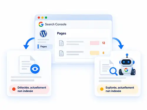 Pages non indexées dans Google Search Console lors de l’analyse d’un site WordPress