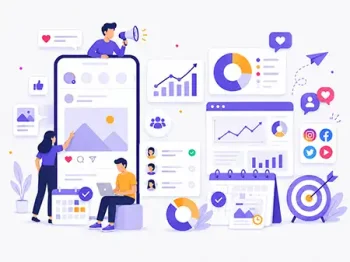 Gestion des réseaux sociaux avec planification de contenu et suivi des performances